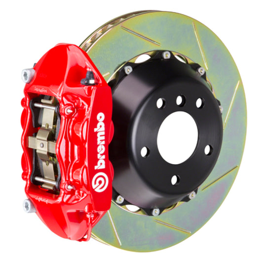 Brembo 15-23 Mustang GT/V6/EcoBoost Rear GT BBK 4 Piston Cast 380x28 2pc Rotor Slotted Type1-Red