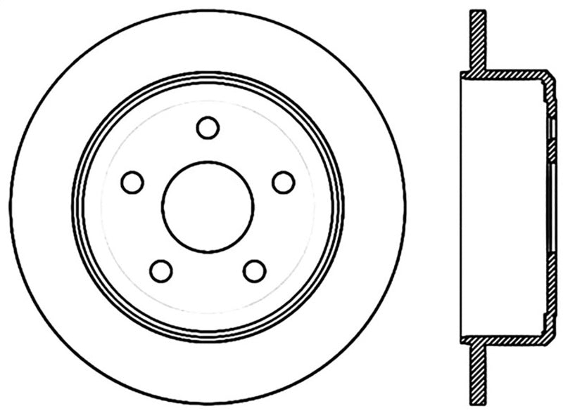 StopTech 07-18 Jeep Wrangler Cryo Slotted Rear Left Sport Brake Rotor