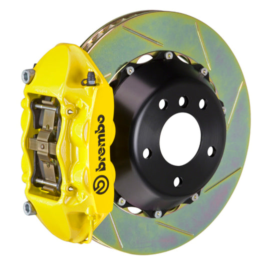 Brembo 15-23 Mustang GT/V6/EcoBoost Rear GT BBK 4 Piston Cast 380x28 2pc Rotor Slotted Type1-Yellow