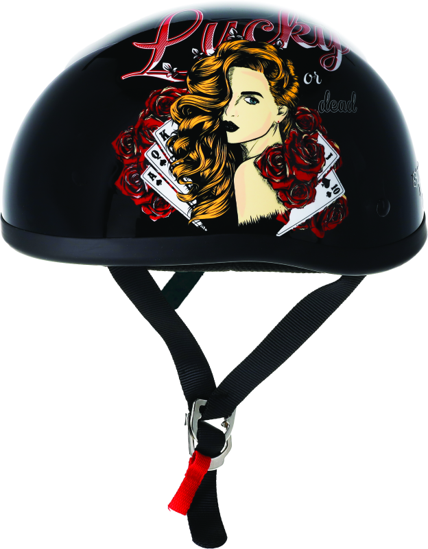 girl skull motorcycle helmet Skid Lid 649519 - s Lucky Lady Original Helmet