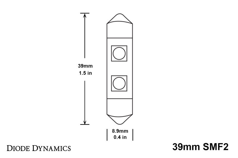 Diode Dynamics 39mm SMF2 LED Bulb Warm - White (Single)