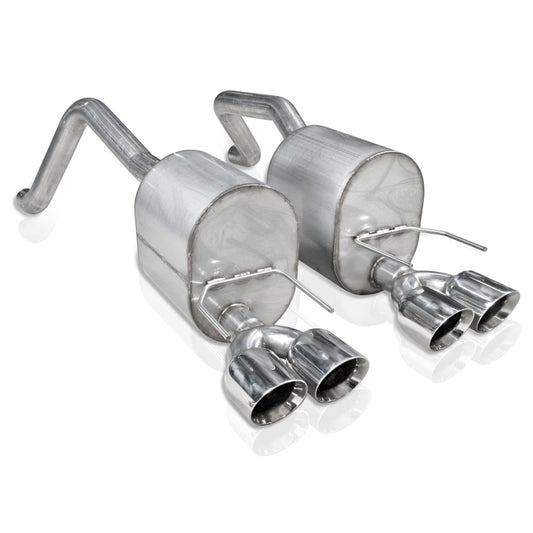 Stainless Works 2009-13 C6 Corvette Axleback 2-1/2in Dual Chambered Turbo Mufflers Quad 4in Tips Stainless Works Catback
