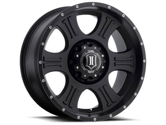 ICON Shield 20x9 8x6.5 19mm Offset 5.75in BS 125.2mm Bore Satin Black Wheel