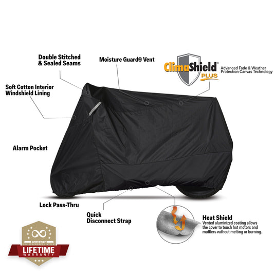 Dowco Cruisers (Small/Medium Models) WeatherAll Plus Motorcycle Cover - Black