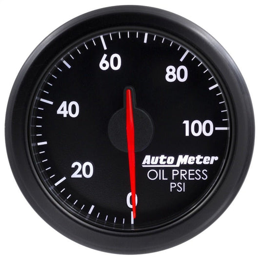 Autometer Airdrive 2-1/6in Oil Pressure Gauge 0-100 PSI - Black AutoMeter Gauges