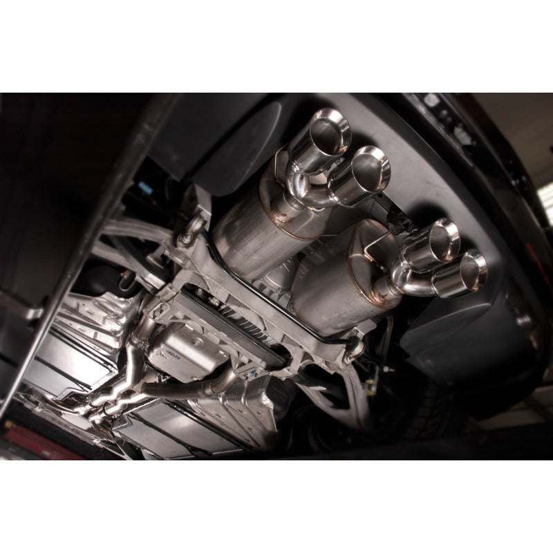 Stainless Works 2009-13 C6 Corvette Axleback 2-1/2in Dual Chambered Turbo Mufflers Quad 4in Tips Stainless Works Catback