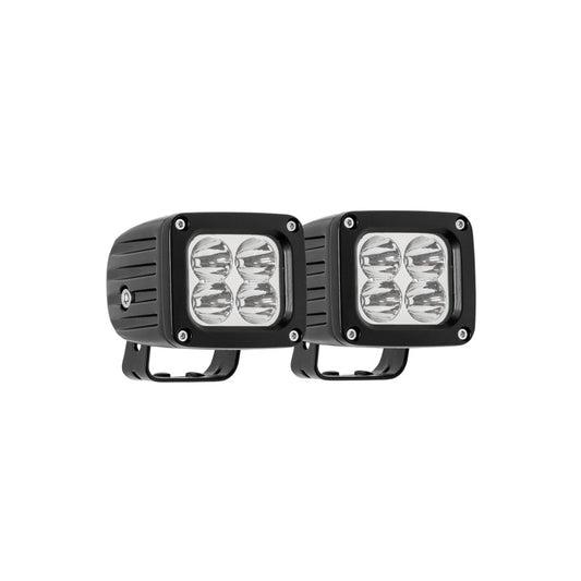 Westin Quadrant LED Auxiliary Light 3 inch x 2.5 inch Flood w/5W Cree (Set of 2) - Black