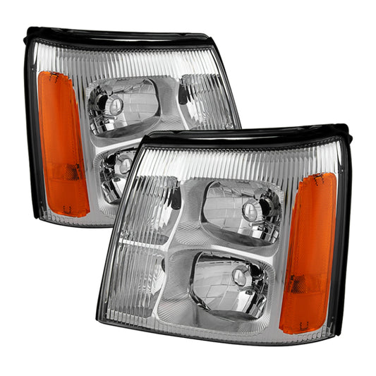 Xtune Cadillac Escalade Hid Model Only 2003-2006 OEM Style Headlights Chrome HD-JH-CAES03-HID-C SPYDER Headlights