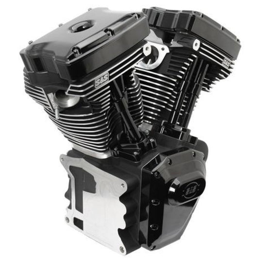 S&S Cycle 06-17 Dyna T124 Black Edition Long Block Engine - Wrinkle Black