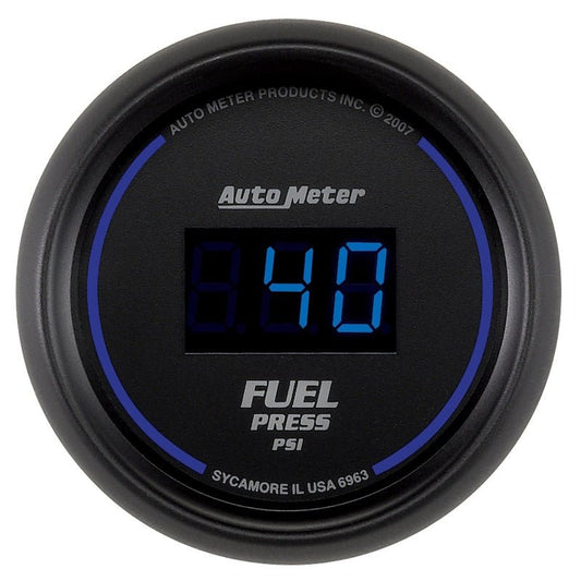 Autometer 52.4mm 1-100 PSI Black Digital Fuel Pressure Gauge AutoMeter Gauges