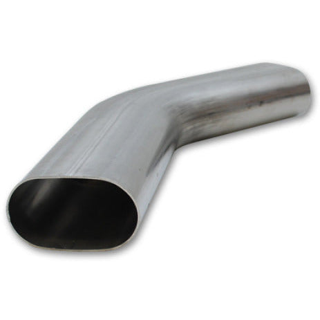 Vibrant 3in Oval (Nominal Size) T304 SS 45 deg Mandrel Bend 6in x 6in leg lengths Vibrant Steel Tubing