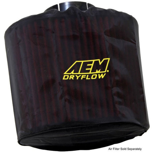 AEM Air Filter Wrap Black 7 1/2 inch Base 7 inch Top 9 inch Tall AEM Induction Pre-Filters