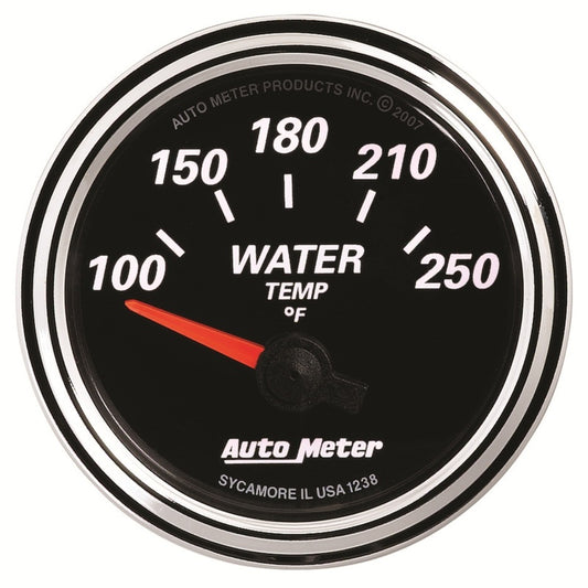 Autometer Designer Black II 52mm 250 Deg F Water Temp Gauge
