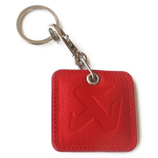 Akrapovic Square Leather Keychain - red Akrapovic Marketing