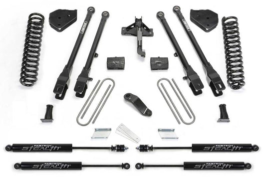 Fabtech 17-21 Ford F250/F350 4WD Gas 4in 4Link Sys w/Coils & Stealth