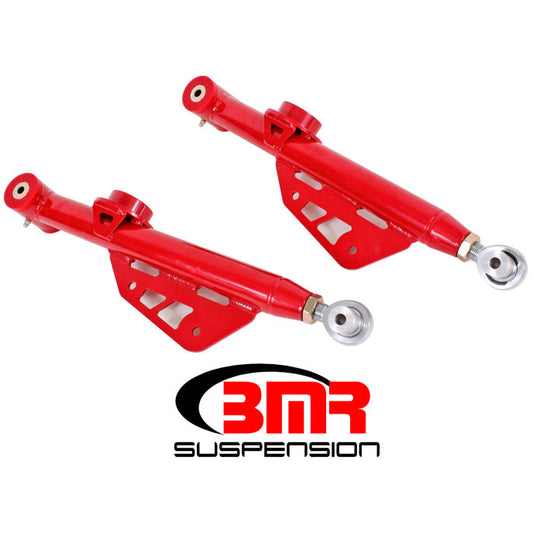 BMR 79-98 Fox Mustang Single Adj. Lower Control Arms / Rod End (Polyurethane) - Red BMR Suspension Control Arms