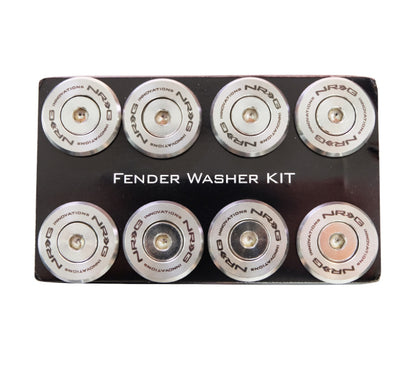 NRG M Style Fender Washer Kit TI Series M6 Bolts For Metal (Silver Washer/Silver Screw) - Set of 10