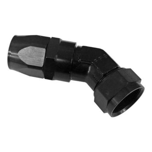 Fragola -6AN x 45 Degree Low Profile Forged Hose End - Black