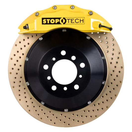 StopTech 14-15 Chevy Corvette Z51 Front BBK w/ Yellow ST-60 380x32mm Zinc Coated Drilled Rotors Stoptech Big Brake Kits