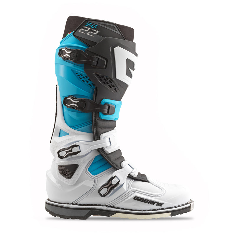 Gaerne SG22 Limited Edition Boot White/Black/Light Blue Size - 10