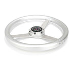 NRG Aluminum Steering Wheel 330mm - Heritage Solid Spoke - Ergonomic Grip - Anadized Silver