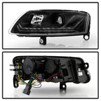 Spyder 05-08 Audi A6 Projector Headlights - (PRO-YD-ADA605V3-SEQ-BK)