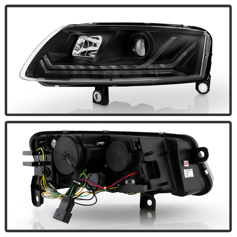 Spyder 05-08 Audi A6 Projector Headlights - (PRO-YD-ADA605V3-SEQ-BK)