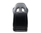 NRG Reclinable Racing Seats (Pair) Black Leather w/NRG Logo Red Stitch