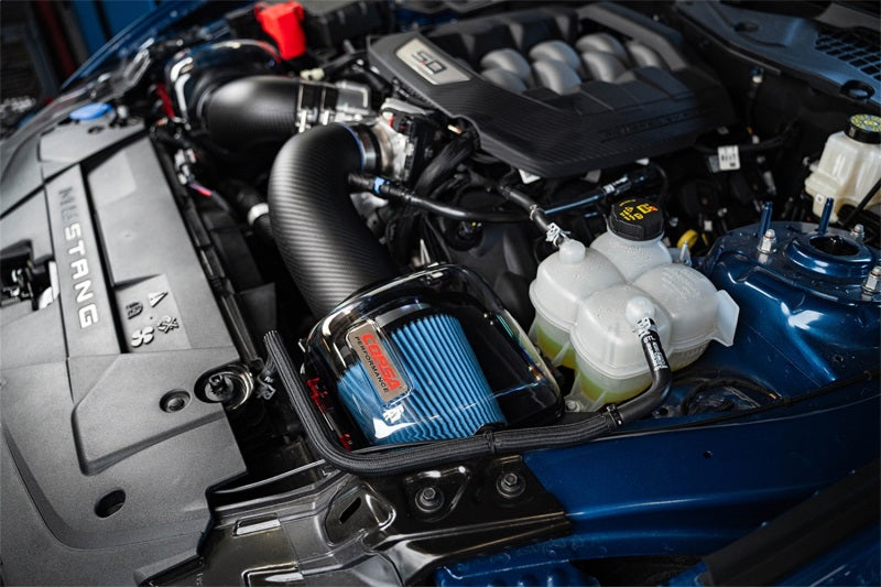 Corsa 2024+ Ford Mustang GT 5.0L Carbon Fiber Cold Air Intake w/ MaxFlow Oiled Air Filters - Matte