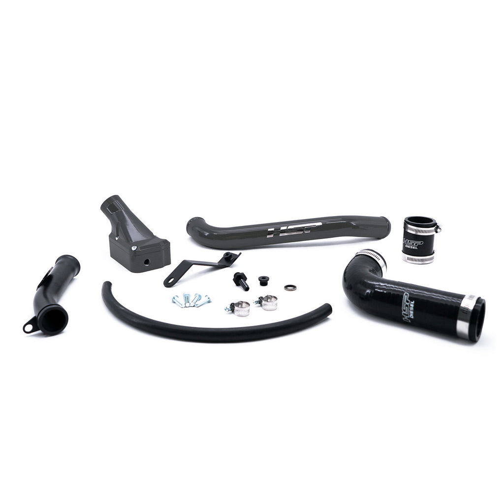 2006-2010 Silverado/Sierra 2500/3500 Billet Forward Facing Thermostat Housing Kit Kingsport Grey
