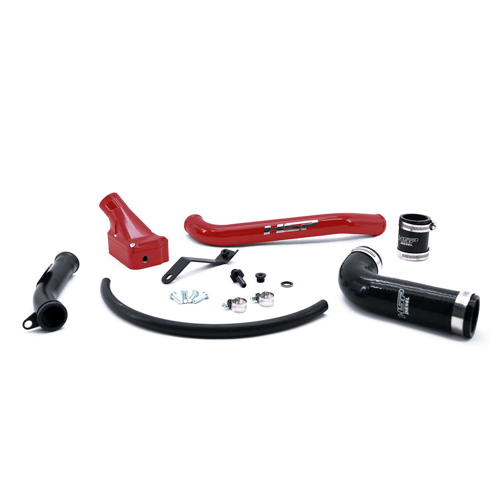 2006-2010 Chevrolet / GMC Billet Forward Facing Thermostat Housing Kit Flag Red