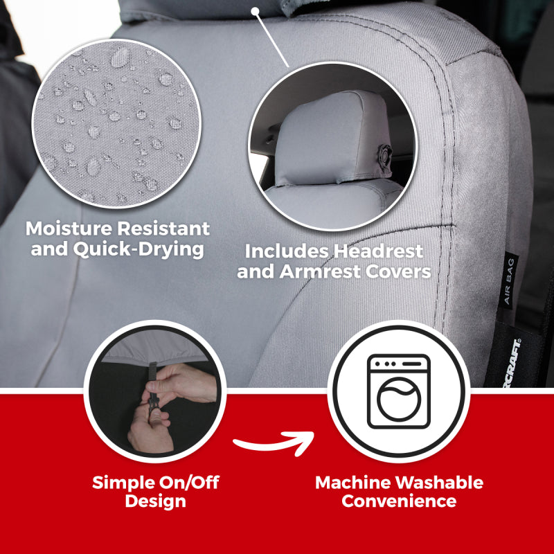 Covercraft 15-26 Ford Transit Polycotton SeatSaver Custom Second Row Seat Covers-Taupe