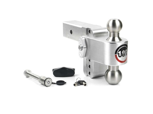 Weigh Safe 180 Hitch 4in Drop Hitch & 2.5in Shank (10K/18.5K GTWR) w/WS05 - Aluminum