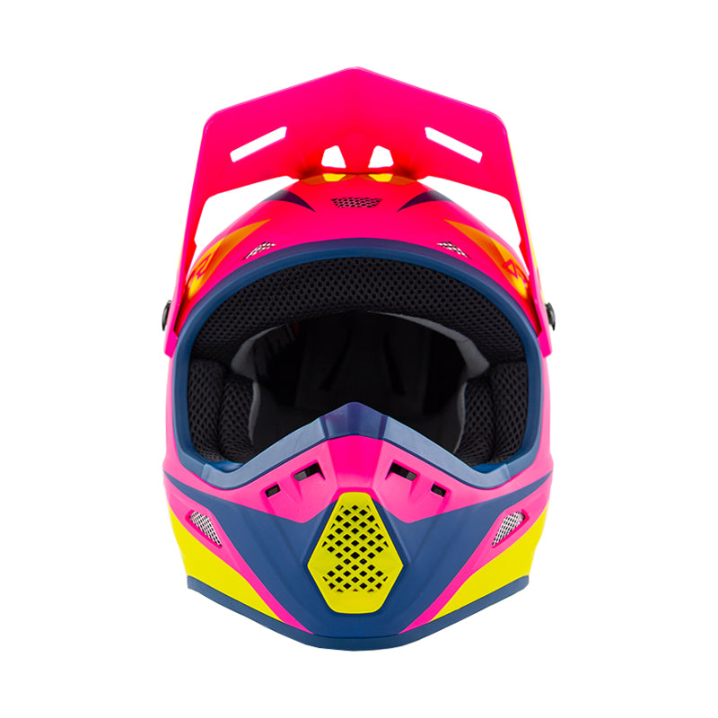 Answer 26 AR1 Mototown Helmet Matte Pink/Hyper Acid/Dark Blue Youth - Medium