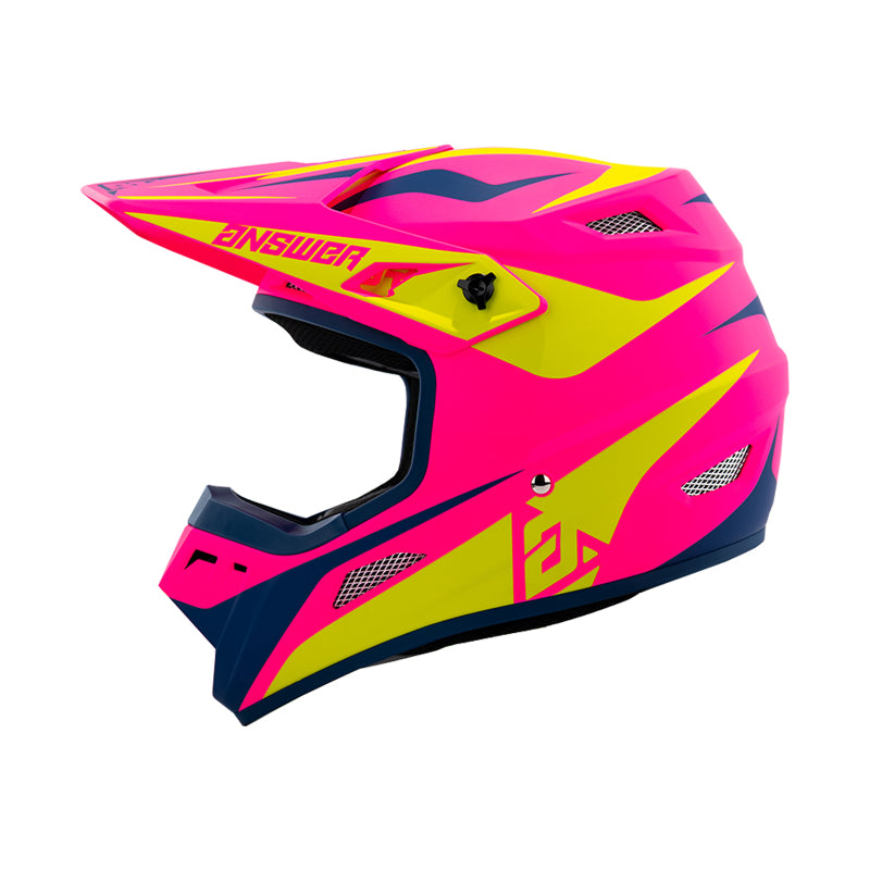 Answer 26 AR1 Mototown Helmet Matte Pink/Hyper Acid/Dark Blue Youth - Large