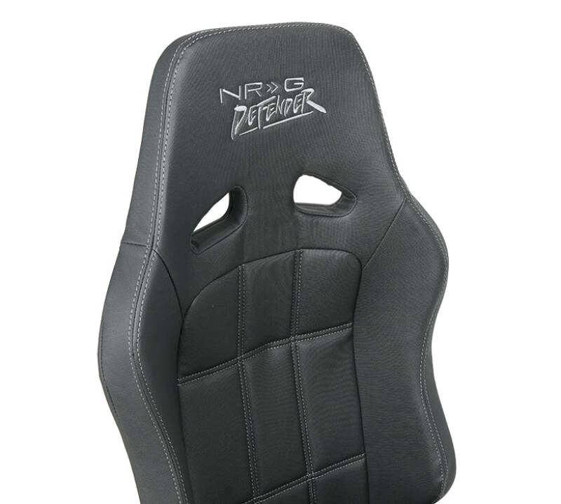 NRG Defender Water Resistant Steel Frame Suspension Seats Black w/ Blue Trim & Defender logo