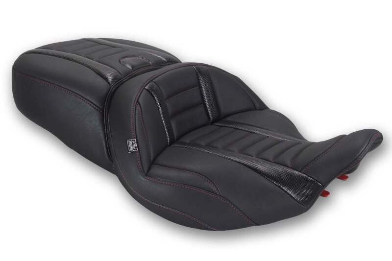 Mustang 23-26 Harley CVO Road Glide, Street Glide, ST Deluxe 1pc 2Up Blk w/Dark Cherry Thread