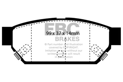 EBC 93-96 Eagle Summit 1.5 Ultimax2 Rear Brake Pads