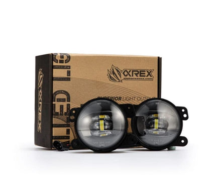 AlphaRex Universal Chrysler/Dodge/Hummer/Jeep DoubleTap Dual Color LED Proj Fog Lights - White/Amber