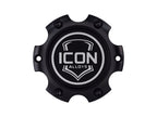 ICON 6x135 Embossed Center Cap - Satin Black/White
