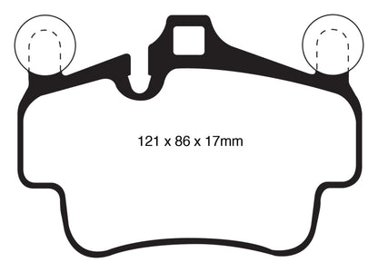 EBC 07-08 Porsche 911 (997) (Cast Iron Rotor only) 3.6 Carrera 2 Yellowstuff Front Brake Pads