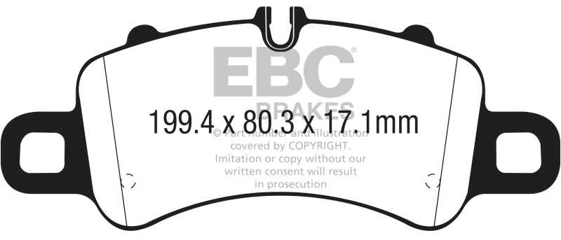 EBC 2016+ Porsche Boxster 718 (Iron Rotors Only) 2.5L Turbo Yellowstuff Front Brake Pads