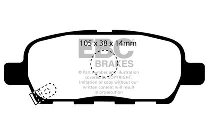 EBC 08-13 Infiniti EX35 3.5 Ultimax2 Rear Brake Pads