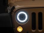Raxiom 07-18 Jeep Wrangler JK 7-Inch V2 Dragon Eye LED Headlights- Black Housing- Clear Lens