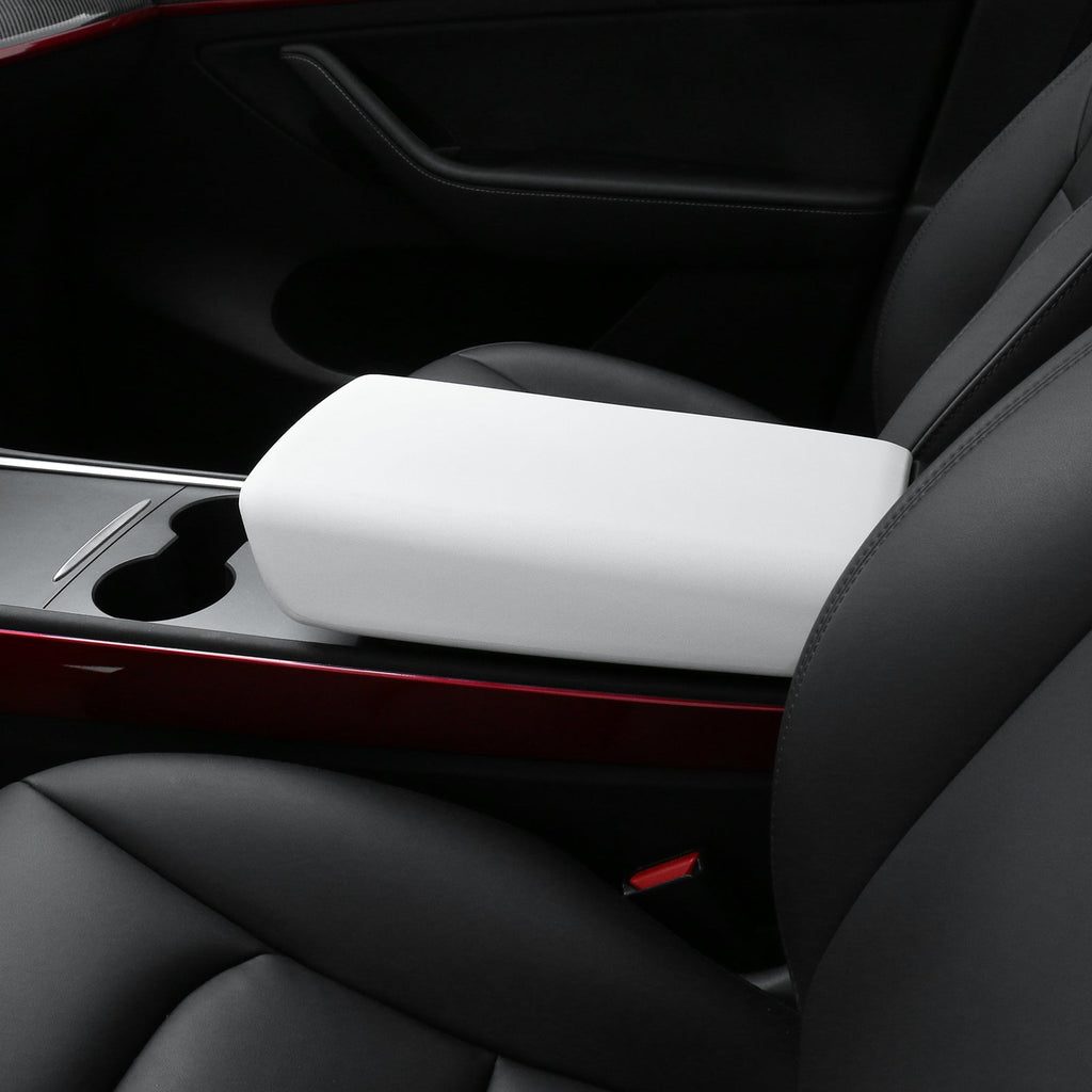 2020-2024 Tesla Model Y & 2017-2023 Model 3 Armrest Cover White TPE