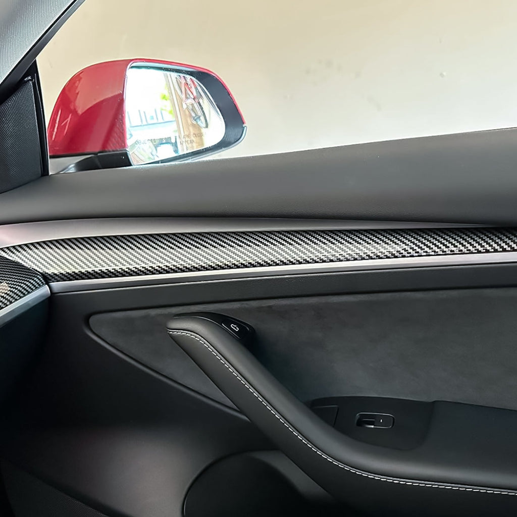 2021-2023 Tesla 3 & 2023 Y Carbon Fiber Center Front Door Panel ABS