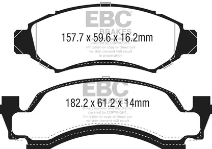 EBC 1974 AMC Ambassador 5.0L Ultimax2 Front Brake Pads