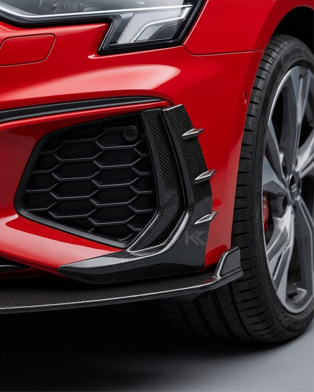 Audi S3 8Y / A3 S-Line Sedan Carbon Fiber Front Bumper Canards 2021 - 2023