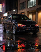BMW 3 Series F30 / F31 / F35 V3 Silver Tri-Color LED Headlight Assembly (White / Yellow / Red DRL / LCI Style Look) 2012 - 2018 (Replaces 63117314531)