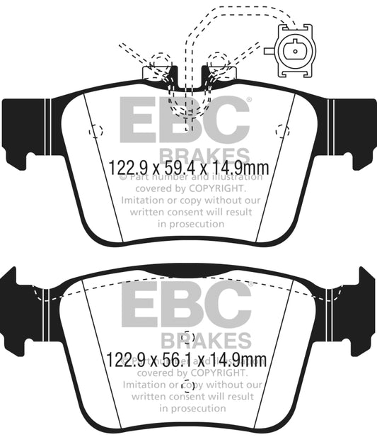 EBC 17+ Alfa Romeo Giulia 2.0L Turbo Ultimax Rear Brake Pads